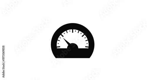 Simple black gauge illustration with a needle pointing to a value