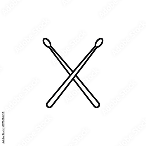 Drumsticks Line Icon – Avurudu Music Symbol Sri Lanka
