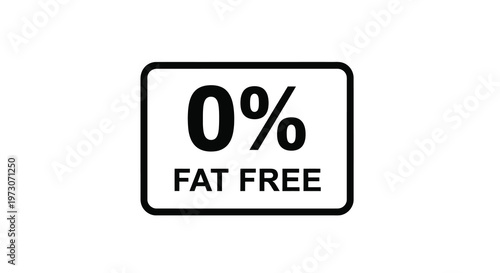 Free Download Zero percent fat free label in a black rectangle on white background - GFXLoad