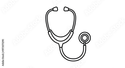 Simple line drawing of a medical stethoscope a healthcare symbol