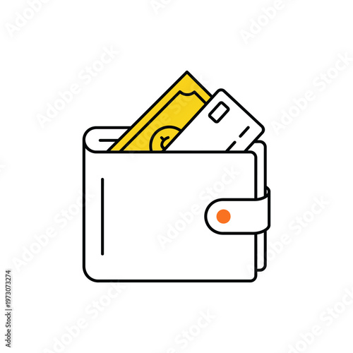 A white wallet with money and card.