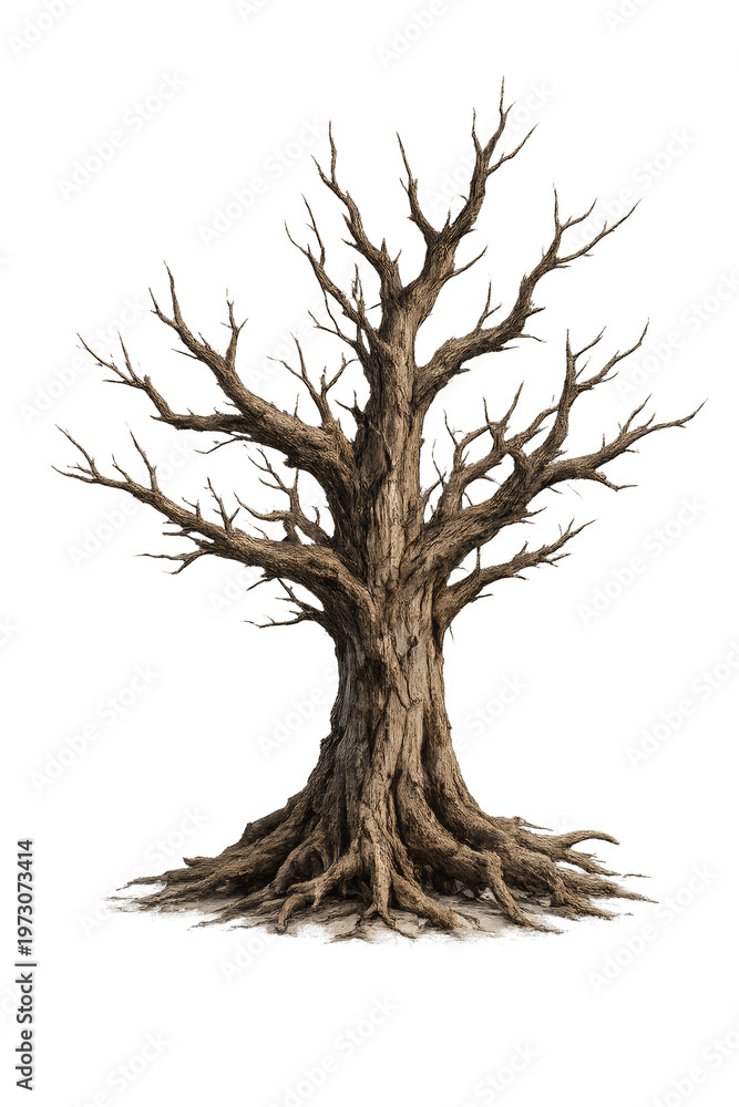 Fototapeta premium Leafless Dead Tree Silhouette Isolated
