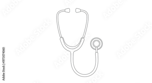Minimalist outline of a medical stethoscope with a double-lined chestpiece