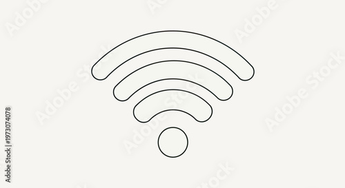 Minimalist wifi signal icon with concentric arcs and a central circle