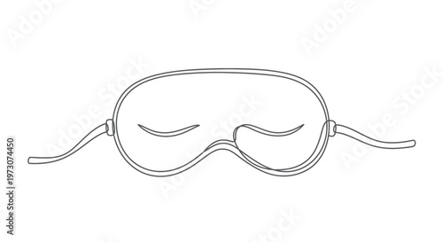 Simple line drawing of a sleep mask with closed eyes