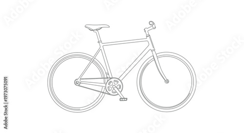 Minimalist outline drawing of a bicycle on a white background (1)