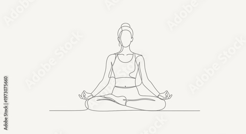 Minimalist single-line drawing of a person meditating in a lotus pose (1)