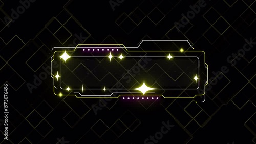 Futuristic Neon Circuit HUD Frame Animation with Digital Tech Lines, Sci Fi Interface Overlay Loop