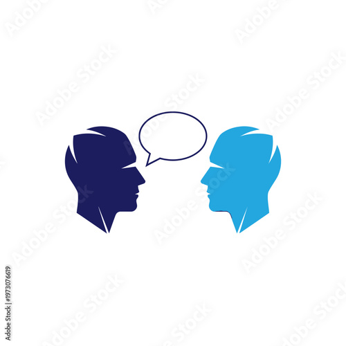 Two people talking in conversation.