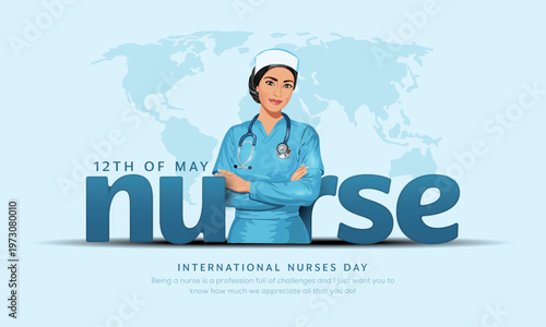 Happy International Nurse Day background. 12th of May, creative vector illustration design.