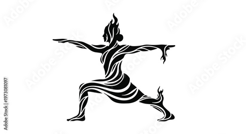 Graceful dancer embodies strength and movement in flowing lines