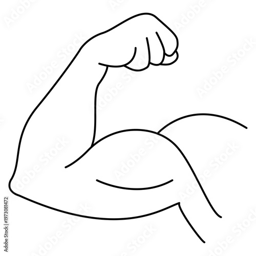 a simple line drawing of a human arm flexed at the elbow with a clenched fist