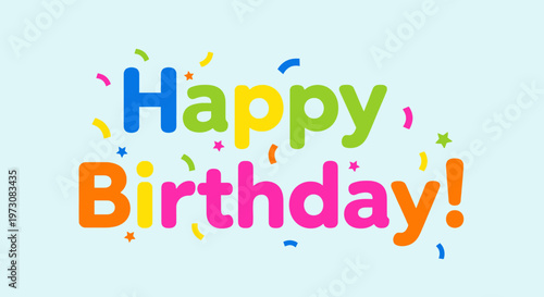 Colorful Happy Birthday Greeting Card.