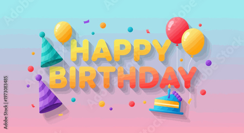 Vibrant Happy Birthday Celebration Background.