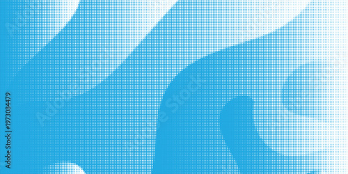 Elegant blue minimal dotted wavy lines abstract background, geometric halftone waves concept vector design, smooth refined wave curves, creative background