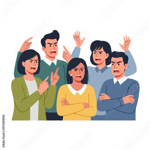 Angry People Arguing, Group Conflict, Frustration, Disagreement, Negative Emotions
