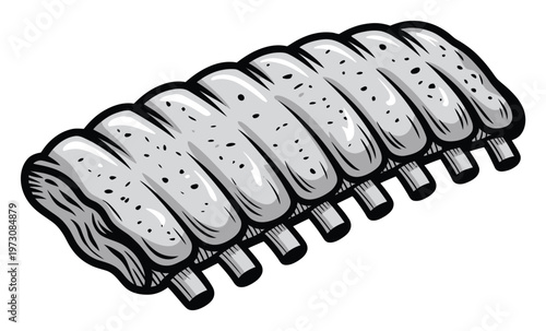 Skewered Sausages Vector Illustration