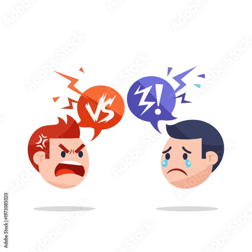 Angry Versus Sad Faces: Conflict, Disagreement, Argument, Opposing Emotions