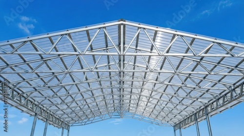 Large Metal Structure Under Blue Sky.