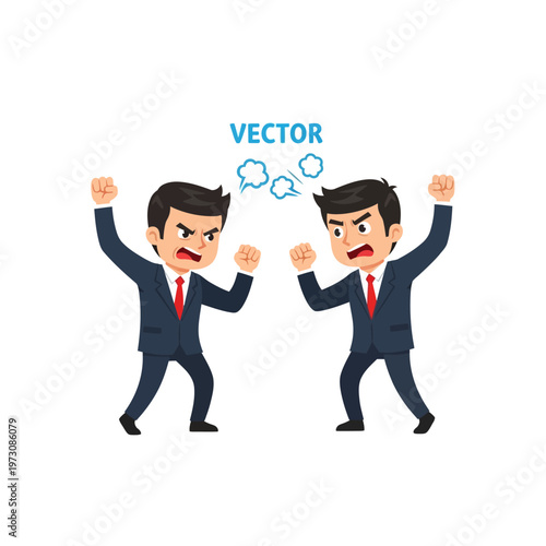 Two businessmen arguing, conflict, disagreement, business dispute, competition, anger, frustration