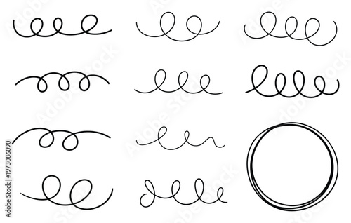 Swirling Line Patterns Vector Illustration