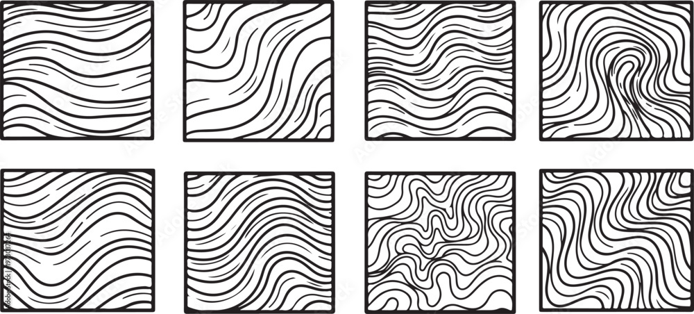 Fototapeta premium Intricate black and white line art patterns with floral and geometric designs Vector