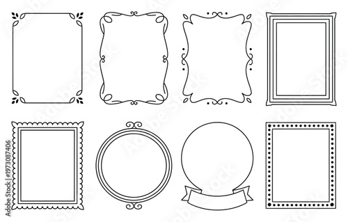Vintage Ornate Frame Borders Vector Illustration