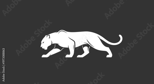 Minimalist black panther logo in a circular frame, featuring a fierce roaring big cat head silhouette. Modern, bold and clean design ideal for branding, sports teams, esports, and luxury identity use.