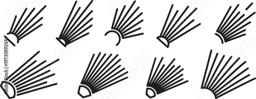 Hand-drawn illustrations of various leaf shapes with detailed veins Vector