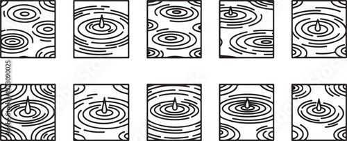 Hand drawn spiral patterns with decorative swirls and circular motifs Vector