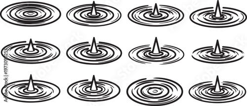Circular diagrams with arrows showing flow and rotation directions Vector