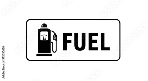 Fuel Station Sign With Gas Pump Icon