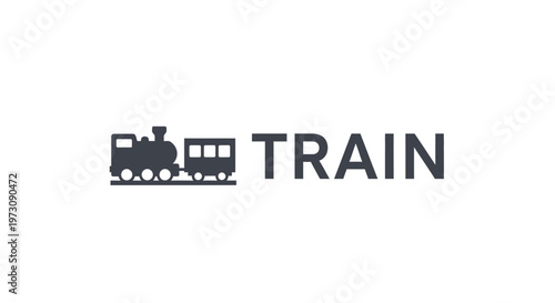 Classic Train Icon and Word Mark