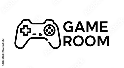 Game Room Logo - Gaming Controller and Text