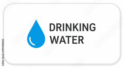 Drinking Water Icon - Symbol of Pure Refreshment and Hydration