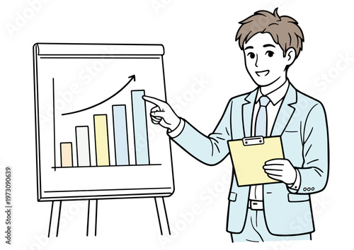 ビジネスプレゼンテーション中の若い男性