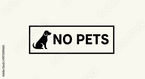 No Pets Allowed Sign with Silhouette of Dog