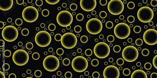 Abstract pattern of illuminated ovoid shapes against a dark background creating a mesmerizing visual texture