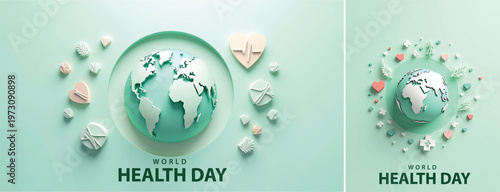 Elegant World health day backgorund, Realistic World health day for social media template