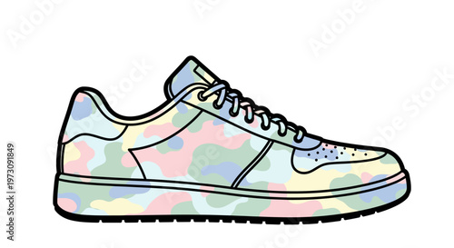 Colorful Sneaker Footwear Fashion Design.
