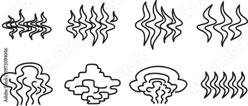 Abstract doodles in a grid showing various shapes and patterns Vector