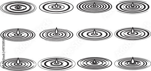 Arrows on spiral patterns illustrating rotational and directional motion Vector