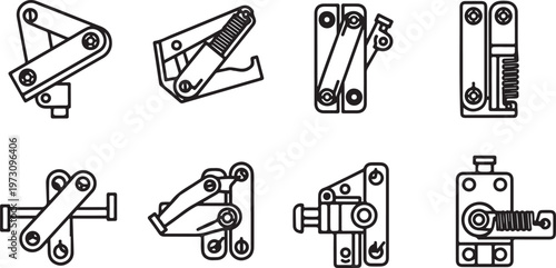 A collection of various mechanical and engineering drafting tools and equipment Vector