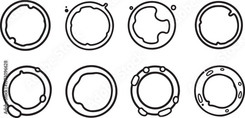 A collection of eight black and white hand drawn knots and loops Vector