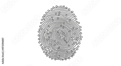 Digital fingerprint formed by circuit board lines and nodes