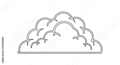A simple, cartoon-like line drawing of a cloud formation