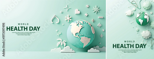 Elegant World health day backgorund, Realistic World health day for social media template