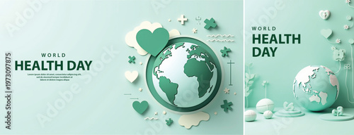 Elegant World health day backgorund, Realistic World health day for social media template