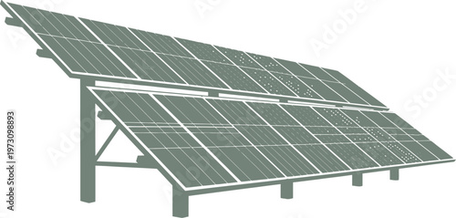 Large scale photovoltaic array installed on ground mounting system