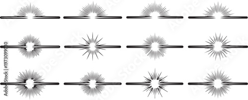 A collection of 12 different types of decorative feather quill pens Vector